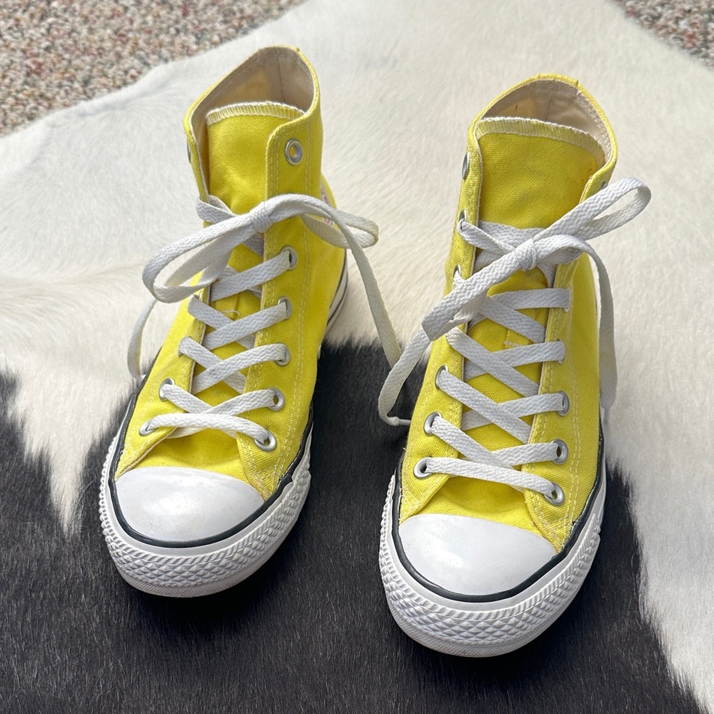 Converse Bright Yellow High-Top Sneakers